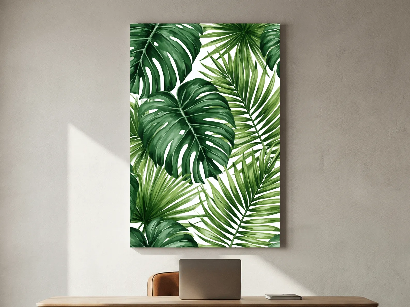 Tropical Monstera Palm Leaves - Watercolour Botanical Wall Art
