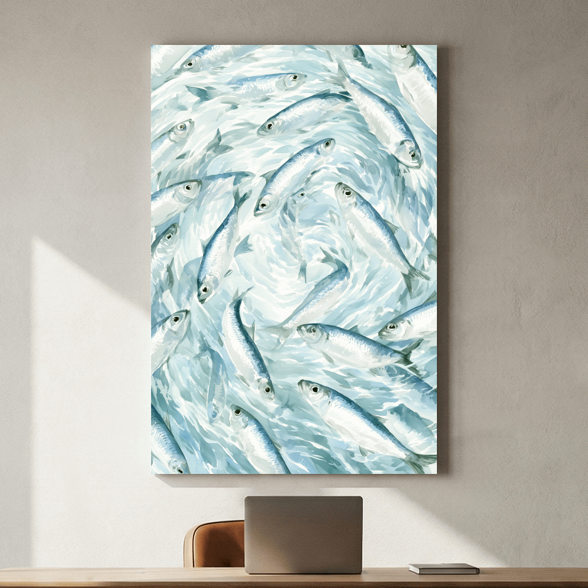 Whimsical School Of Fish Painting - Watercolor Marine Life Wall Art