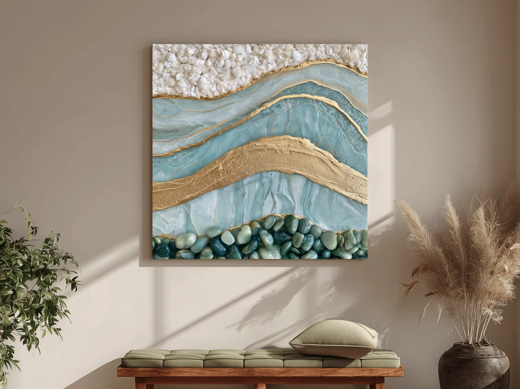Sea Glass Pebble And Stone Strata - Abstract Natural Elements Wall Art