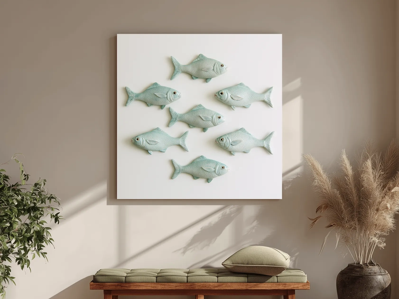 Minimalist Hamptons School of Fish - Photographic Marine Life Wall Art