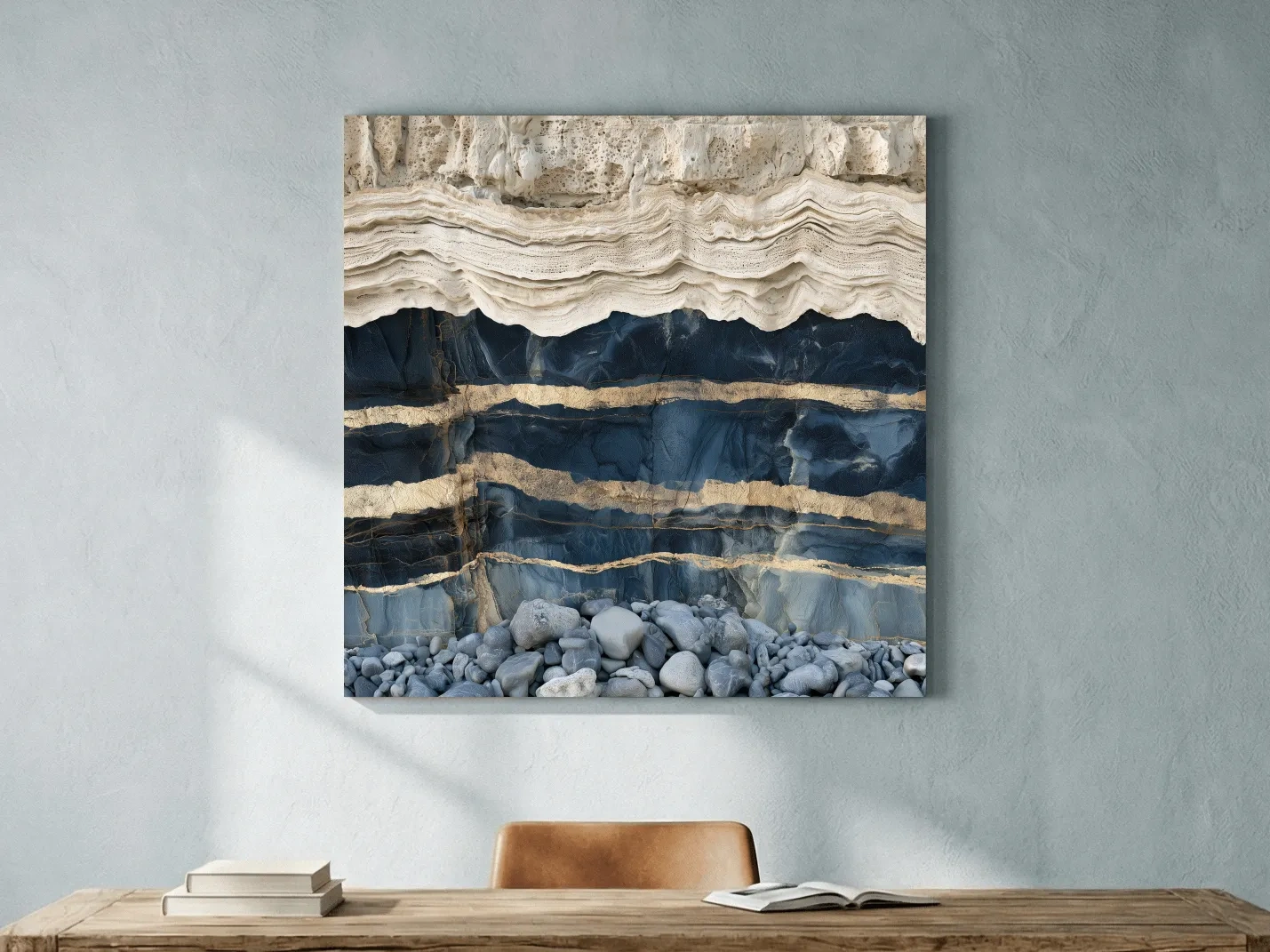 Layered Stone Strata Design - Natural Elements Wall Art