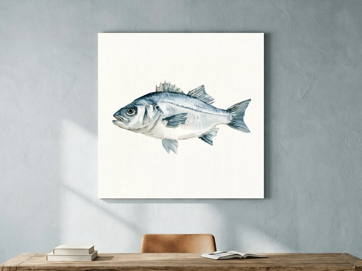 Hamptons Coastal Fish Watercolour - Minimalist Marine Life Wall Art