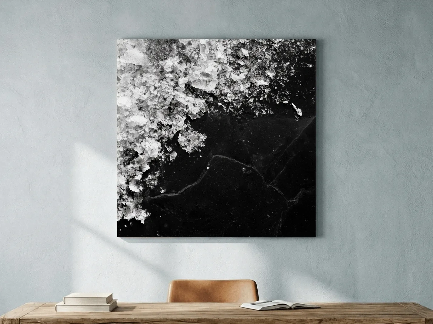 Sea Salt Crystal Macro - Monochrome Photographic Wall Art