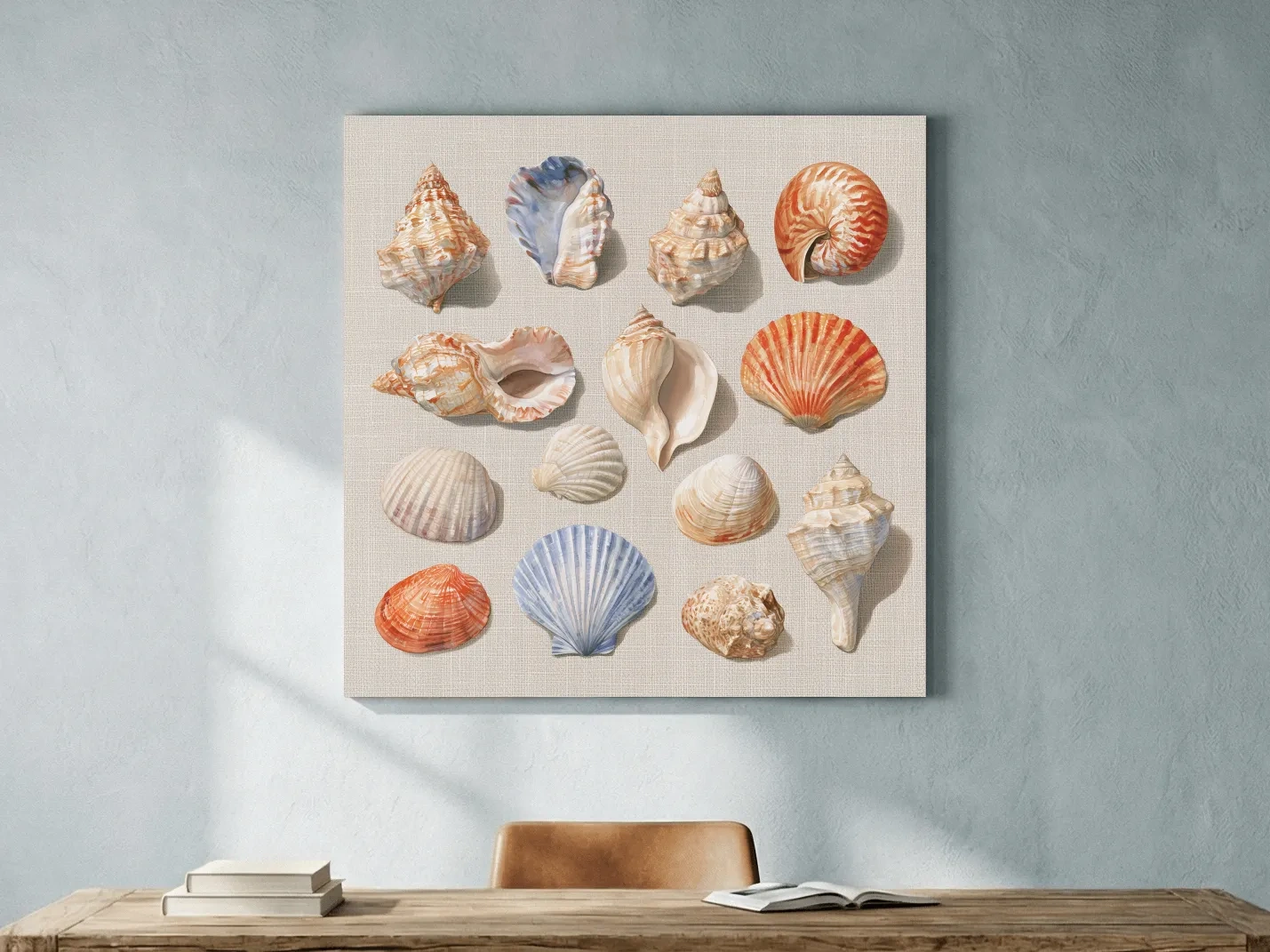 Vintage Seashell Collection Illustration - Coastal Wall Art