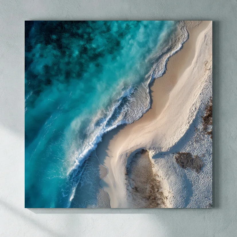 Aerial Tropical Shoreline Photo - Coastal Wall Art