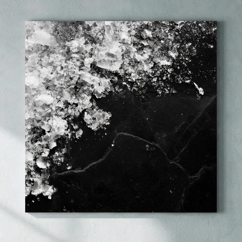 Sea Salt Crystal Macro - Monochrome Photographic Wall Art