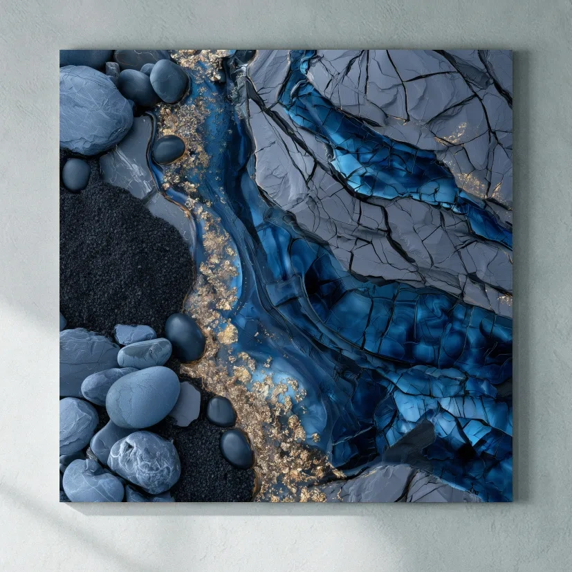 Agate Geode Pebble Strata Design - Abstract Natural Stone Wall Art