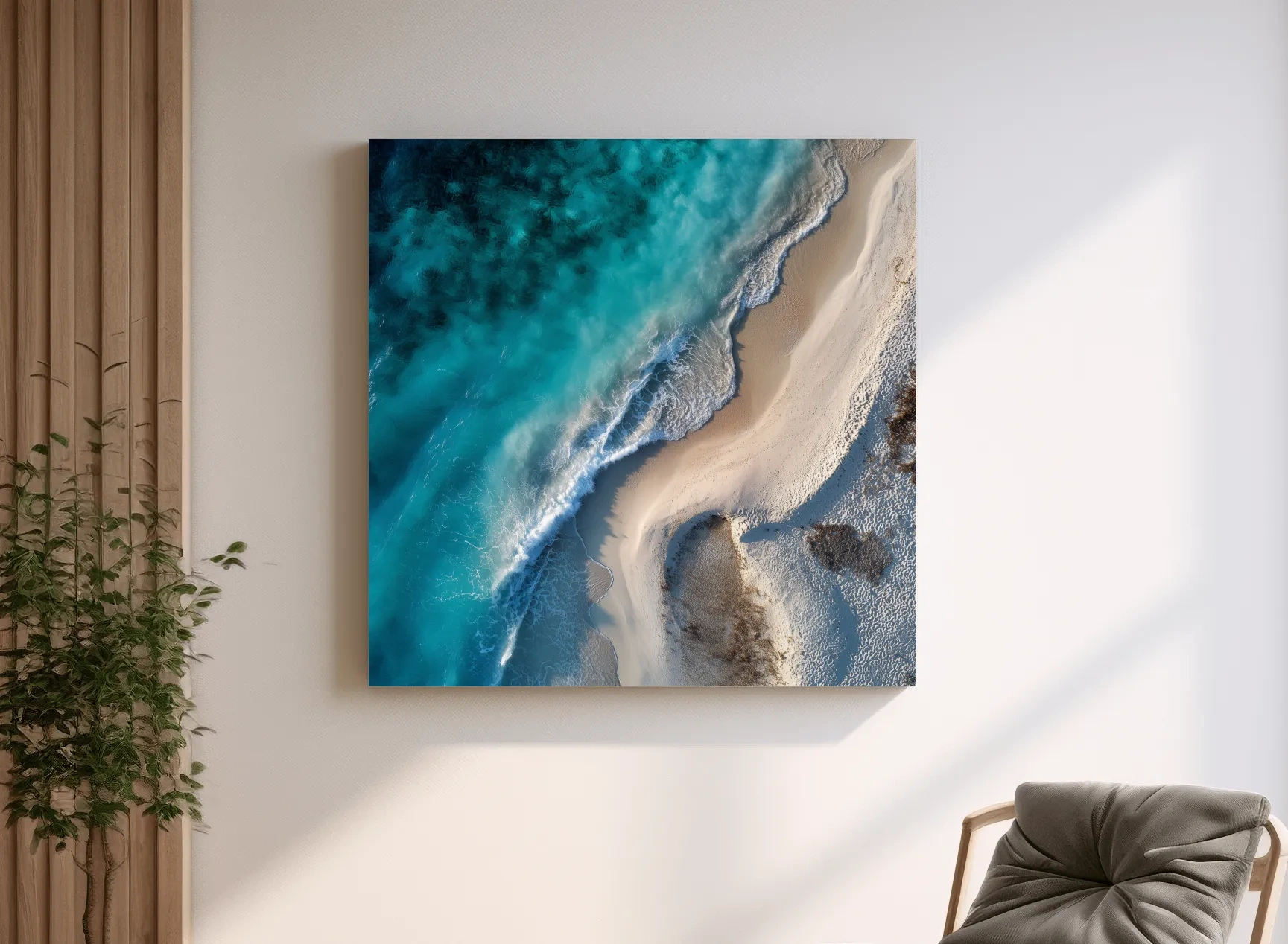 Aerial Tropical Shoreline Photo - Coastal Wall Art