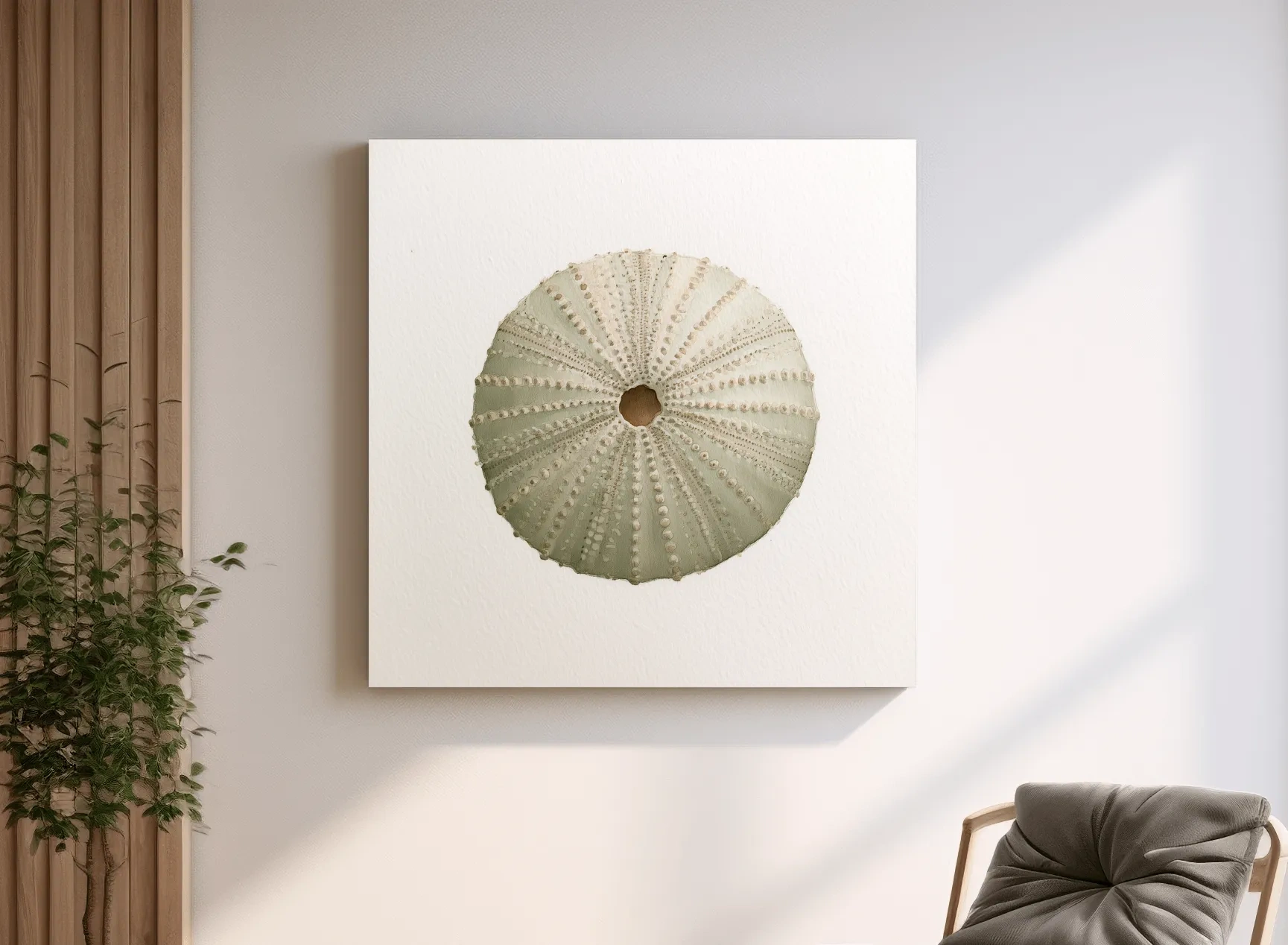 Minimalist Sea Urchin Watercolour - Hamptons Marine Life Wall Art