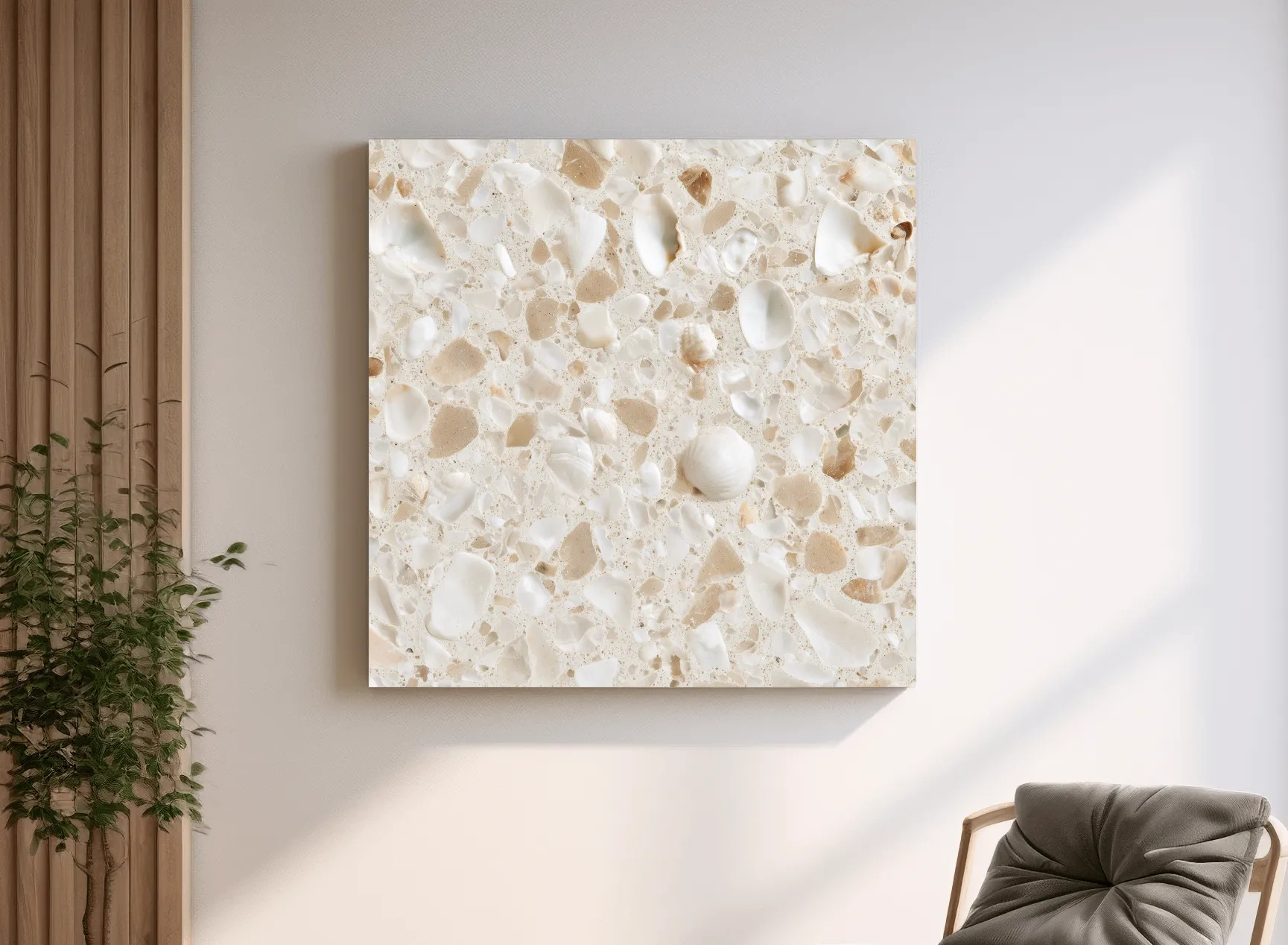 Seashell Terrazzo Pattern - Minimalist Natural Wall Art
