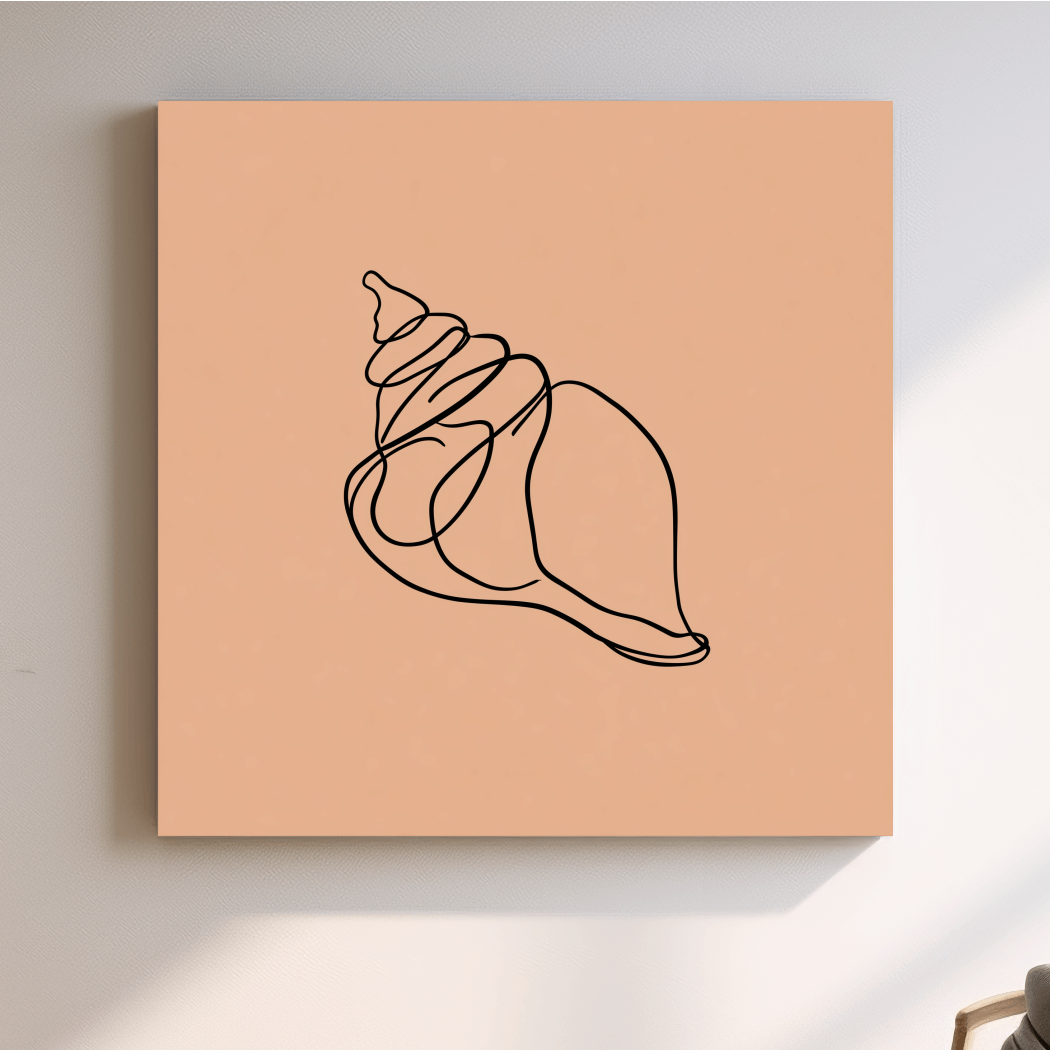 Minimalist Seashell Line Illustration - Boho Coastal Wall Art
