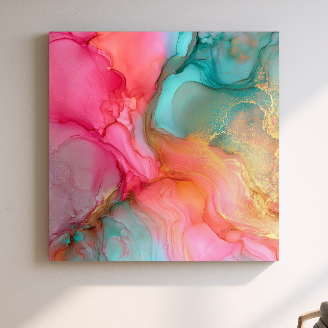Vibrant Fluid Water Abstraction -  Alcohol Ink Artwork