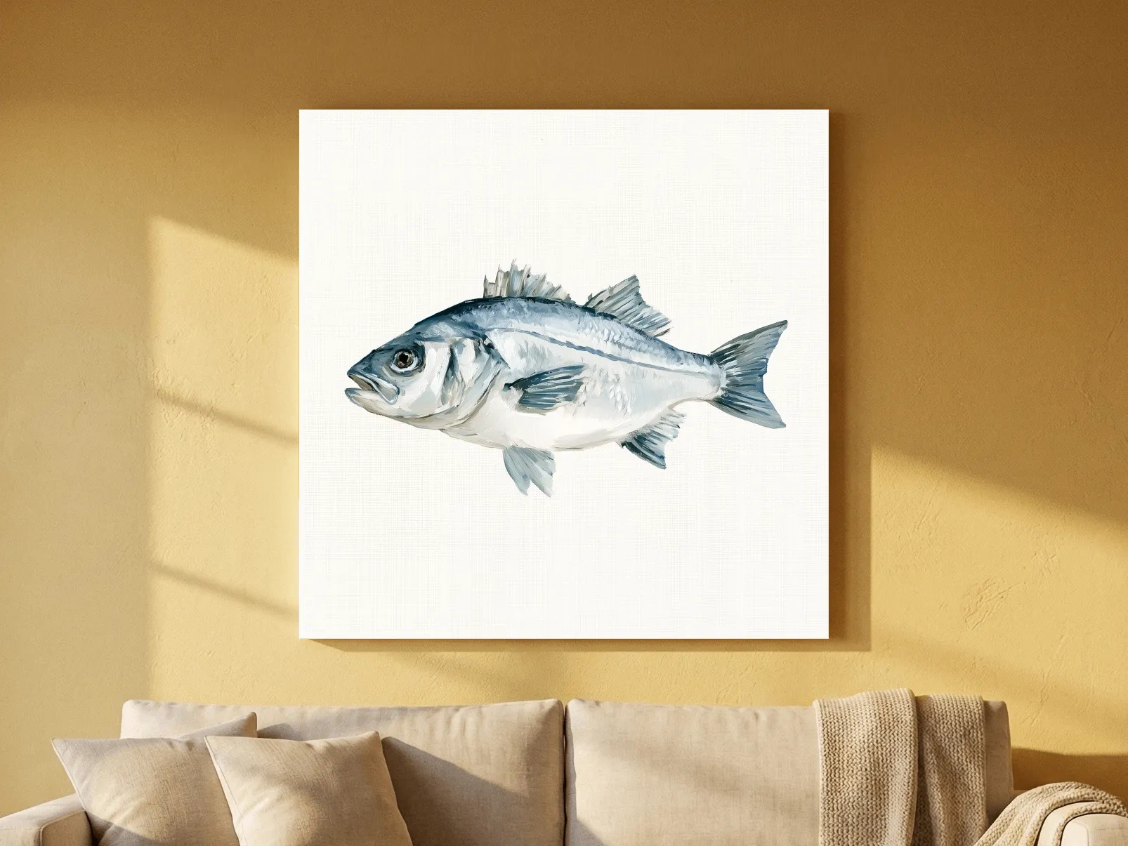 Hamptons Coastal Fish Watercolour - Minimalist Marine Life Wall Art