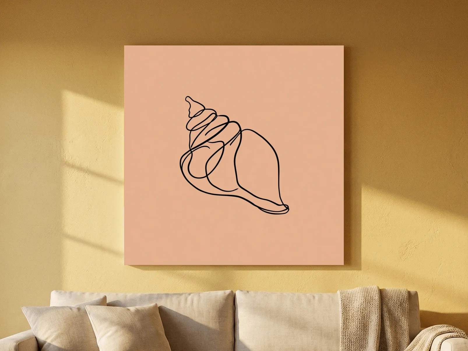 Minimalist Seashell Line Illustration - Boho Coastal Wall Art