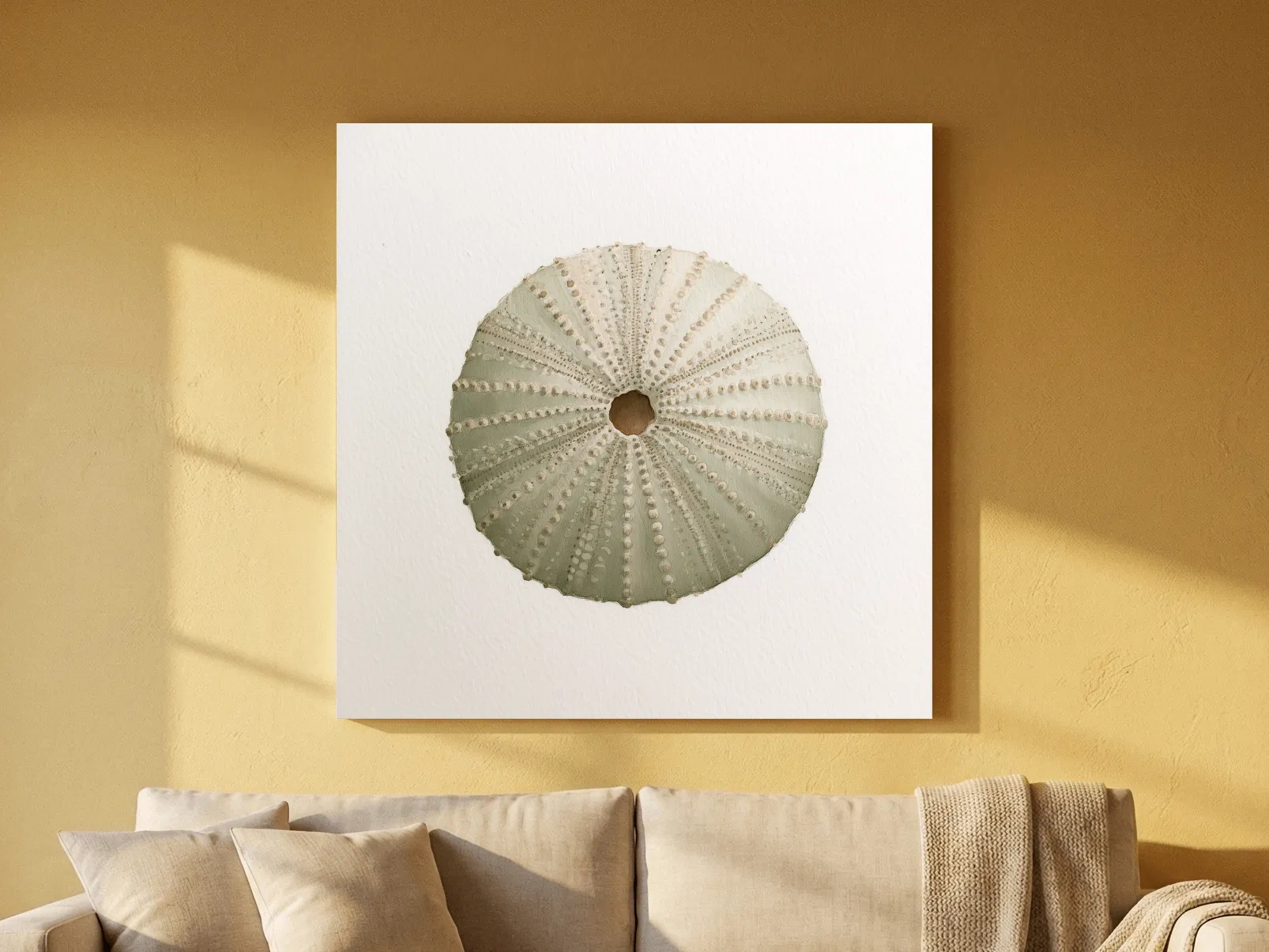 Minimalist Sea Urchin Watercolour - Hamptons Marine Life Wall Art