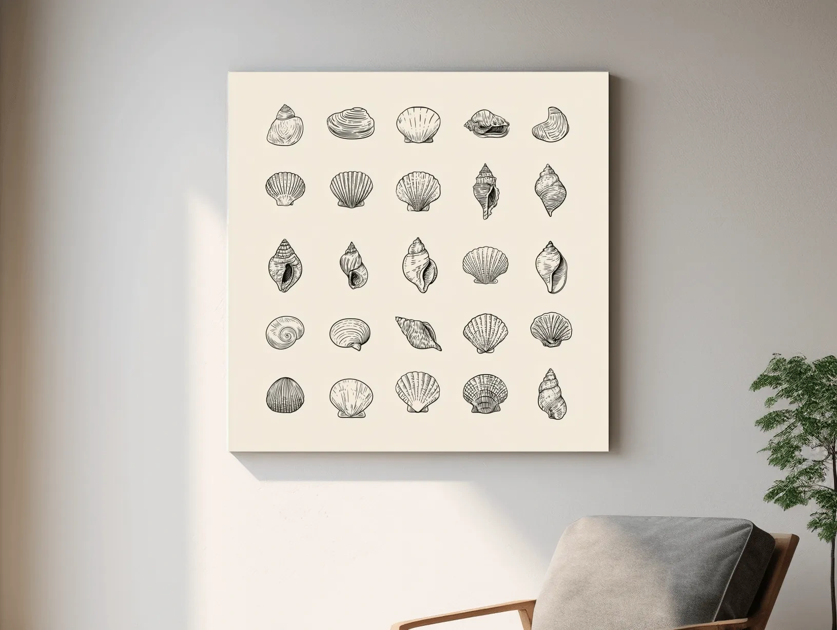 Minimalist Seashell Collection - Vector Ocean Wall Art