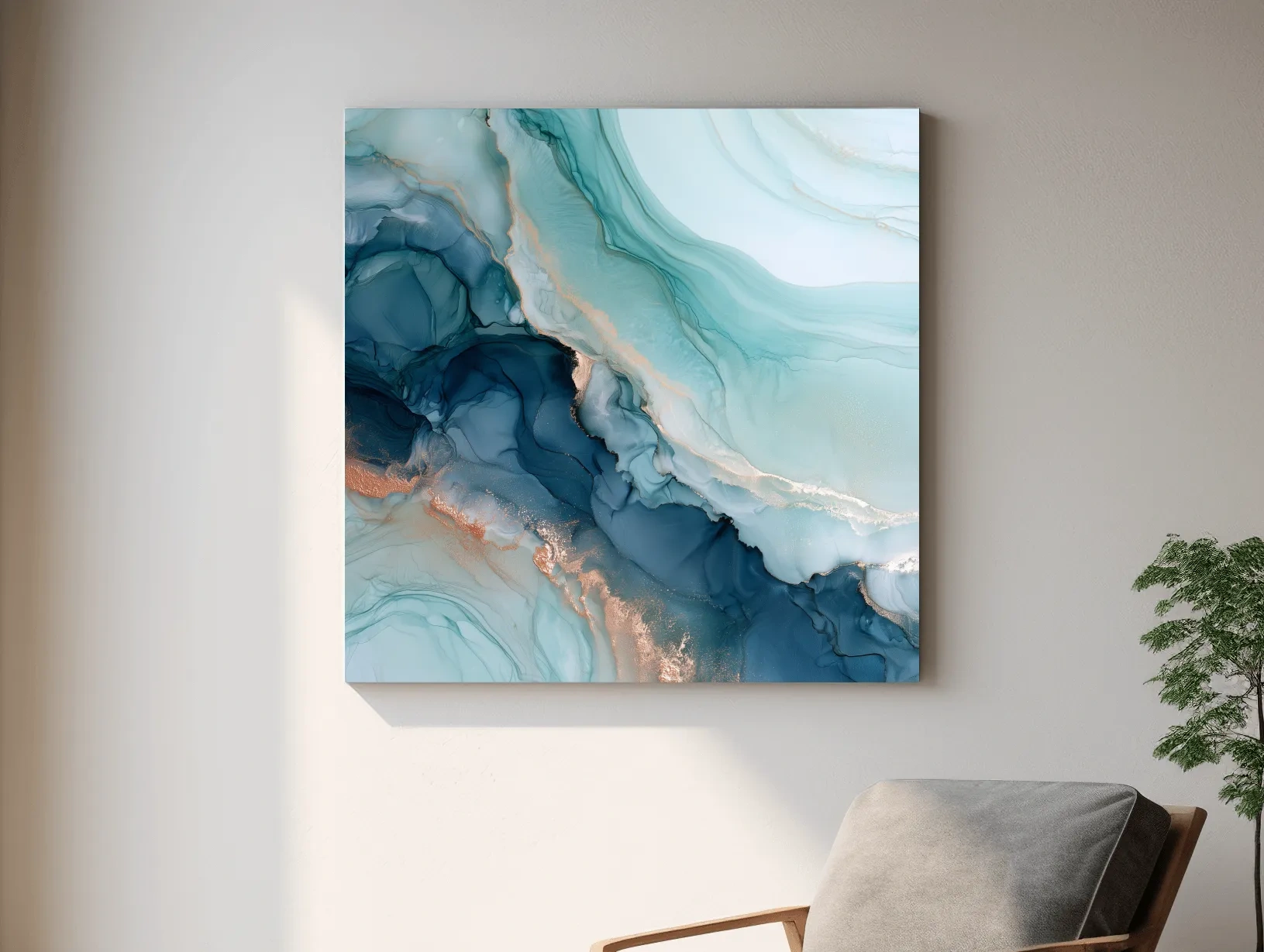 Abstract Agate Flow Design - Natural Mineral Wall Art