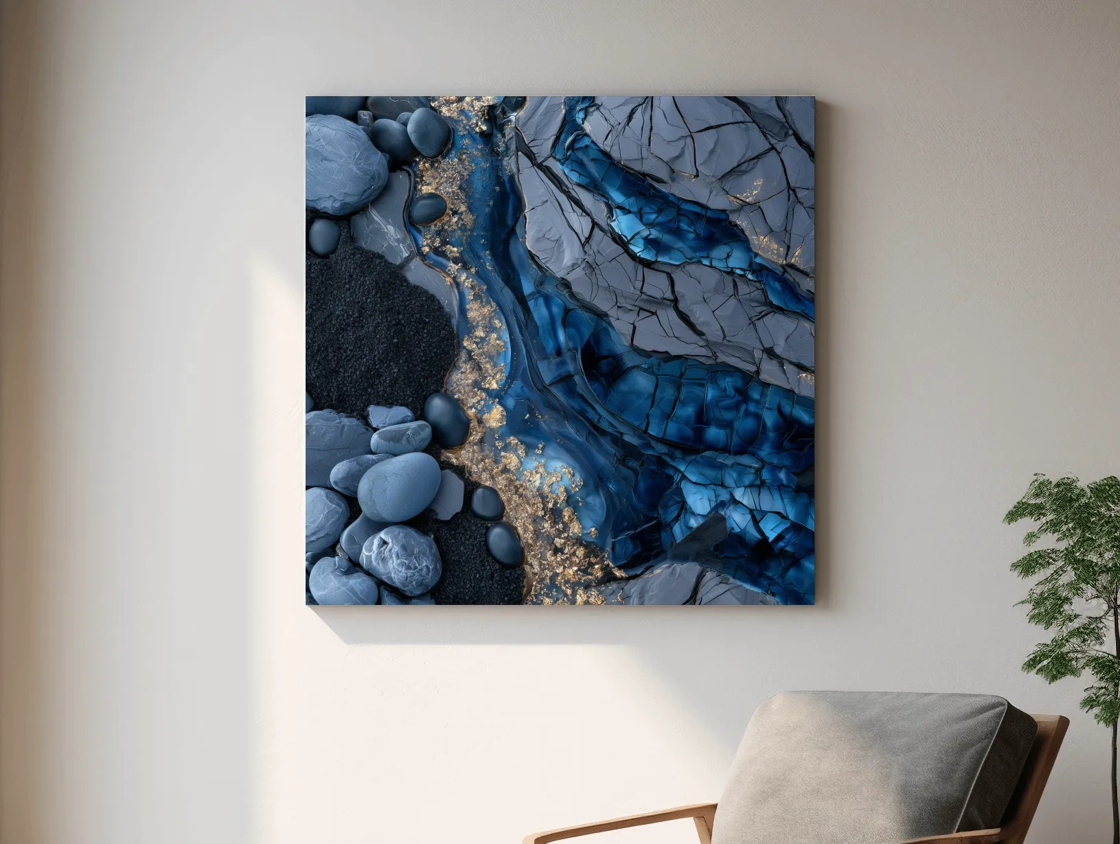 Agate Geode Pebble Strata Design - Abstract Natural Stone Wall Art