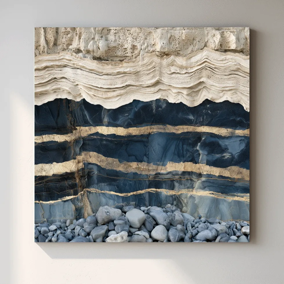 Layered Stone Strata Design - Natural Elements Wall Art