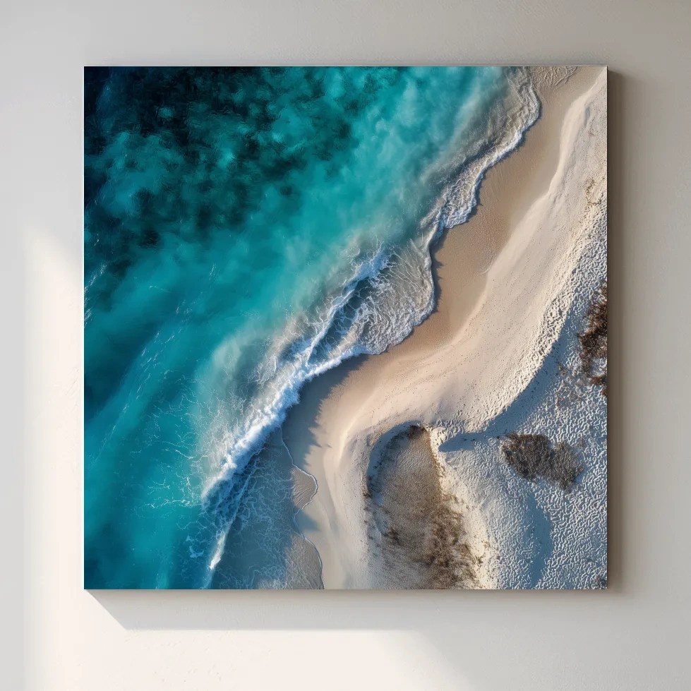 Aerial Tropical Shoreline Photo - Coastal Wall Art