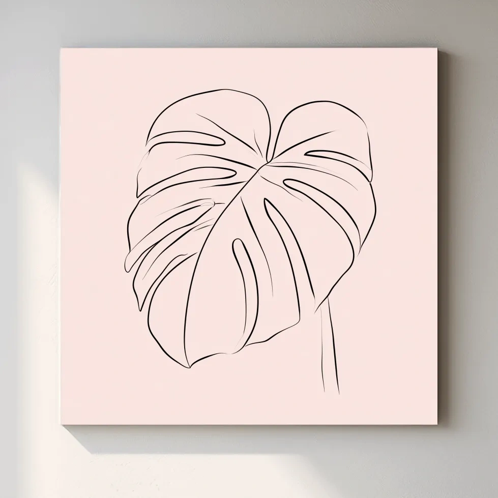 Minimalist Monstera Leaf Vector - Boho Botanical Wall Art