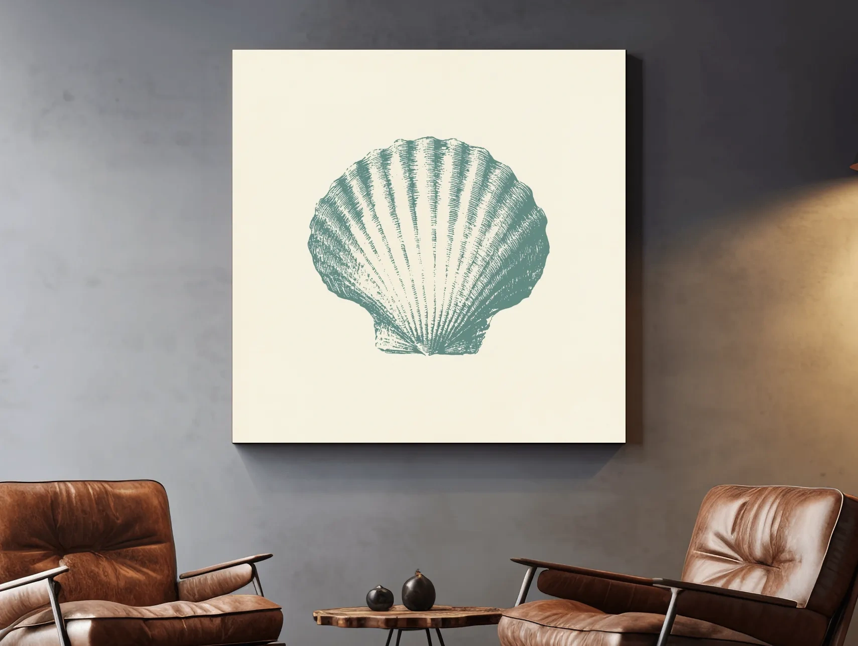 Hamptons Scallop Shell Illustration - Minimalist Coastal Wall Art