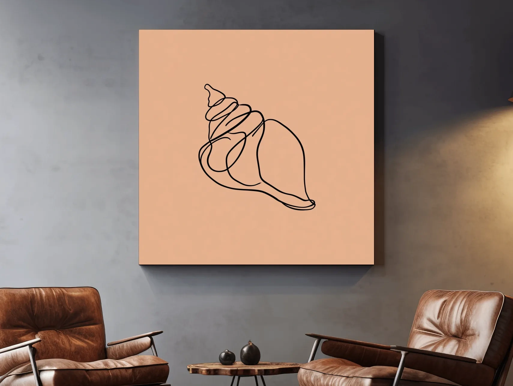 Minimalist Seashell Line Illustration - Boho Coastal Wall Art
