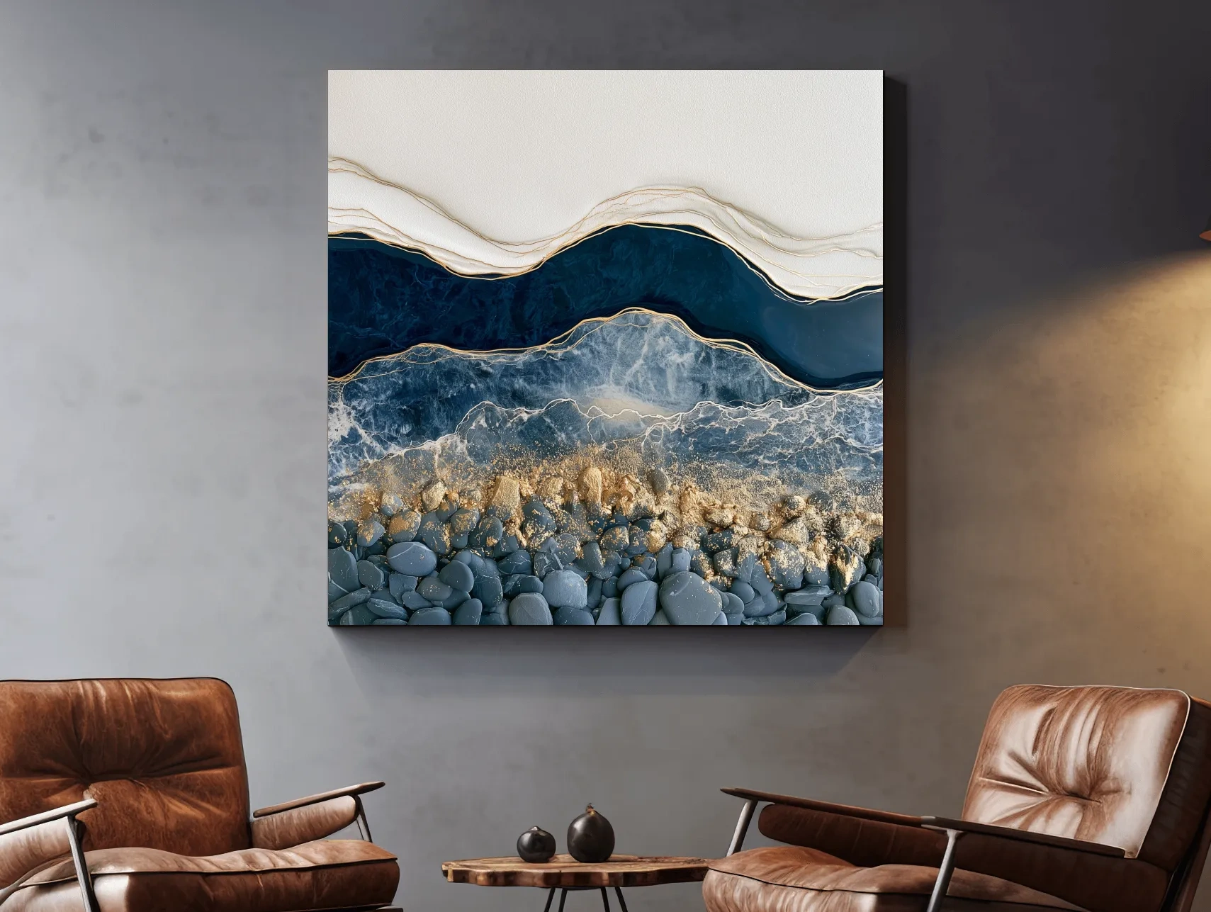 Layered Stone Strata Design - Abstract Natural Elements Wall Art