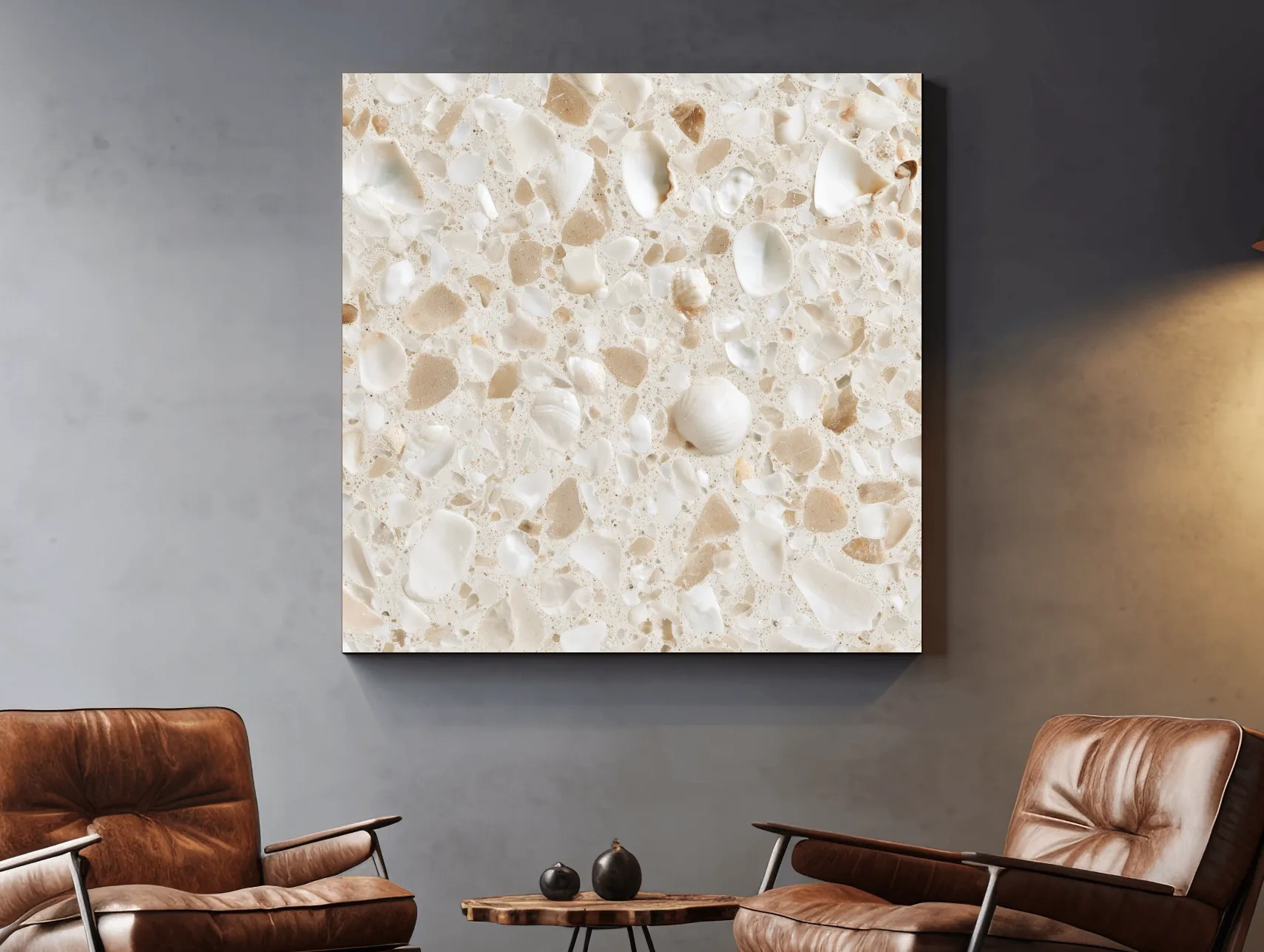 Seashell Terrazzo Pattern - Minimalist Natural Wall Art