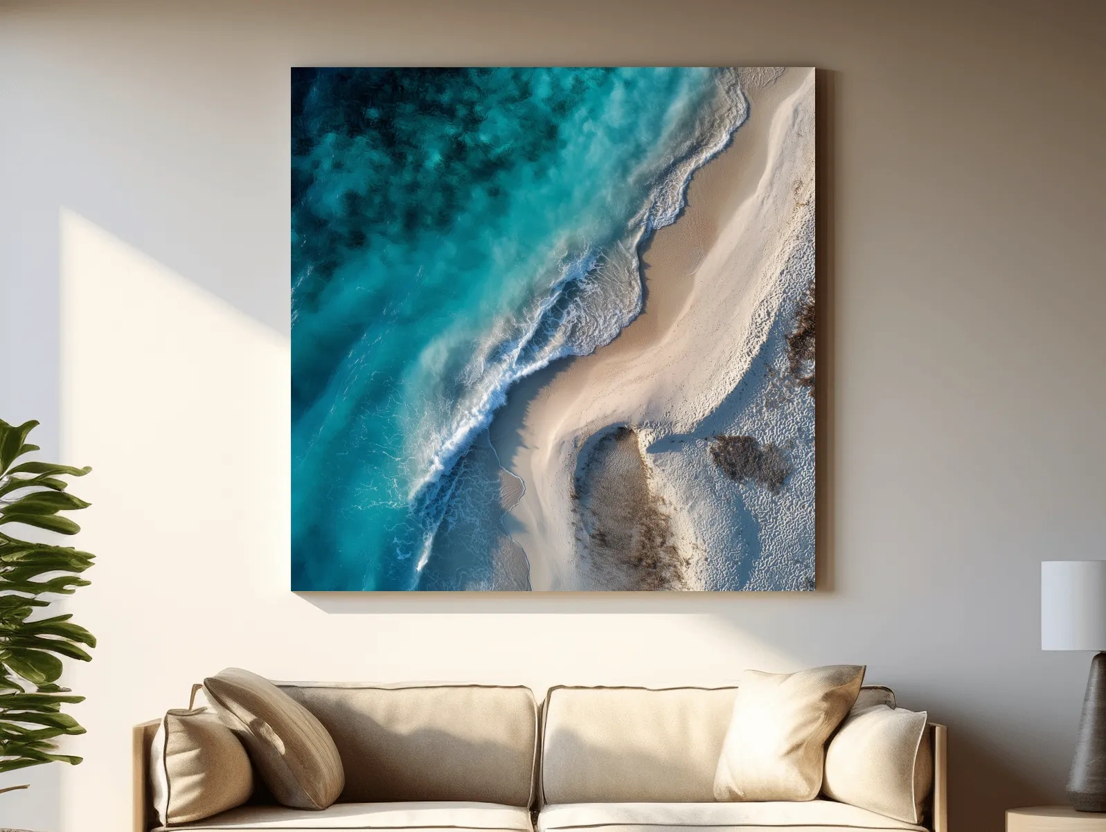 Aerial Tropical Shoreline Photo - Coastal Wall Art