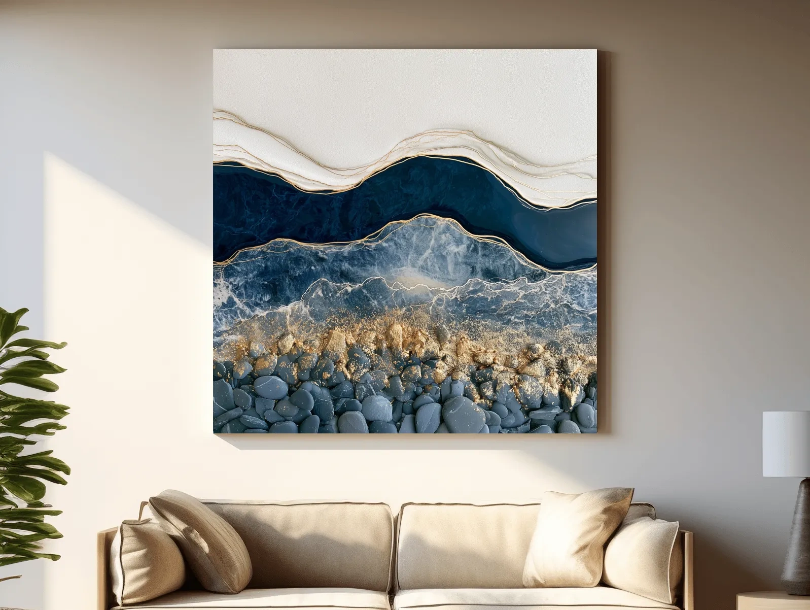 Layered Stone Strata Design - Abstract Natural Elements Wall Art