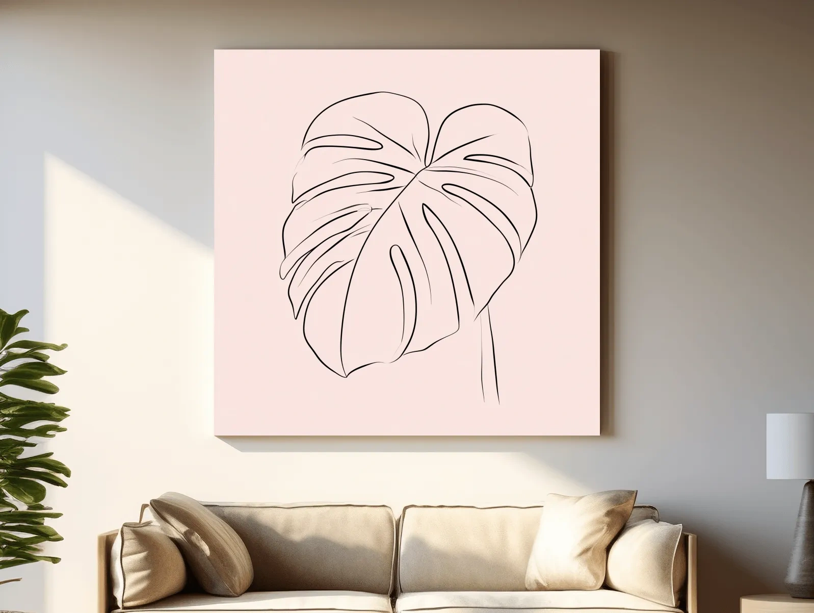 Minimalist Monstera Leaf Vector - Boho Botanical Wall Art