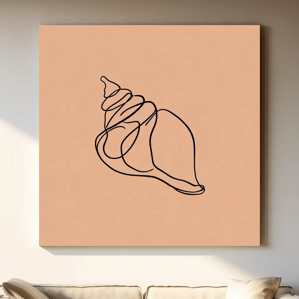 Minimalist Seashell Line Illustration - Boho Coastal Wall Art