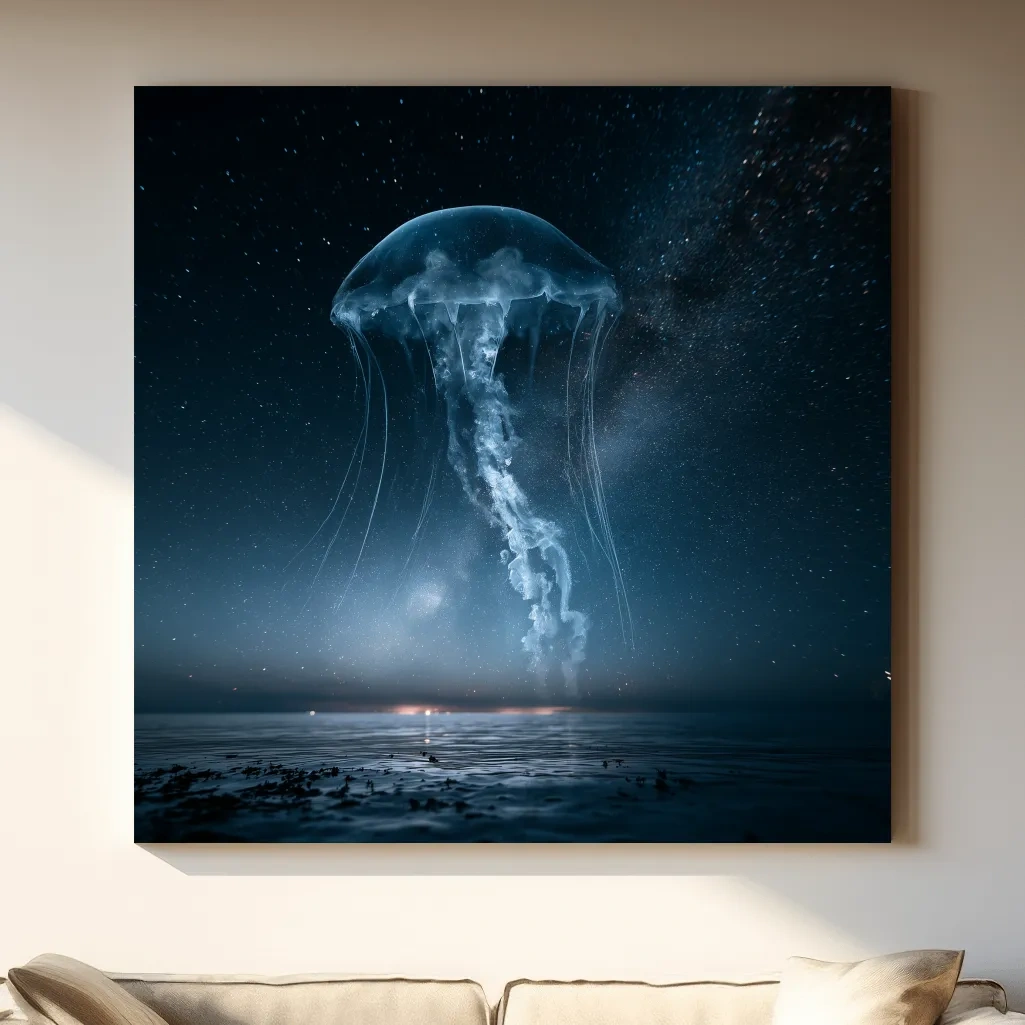 Surreal Jellyfish Double Exposure - Photographic Marine Life Wall Art
