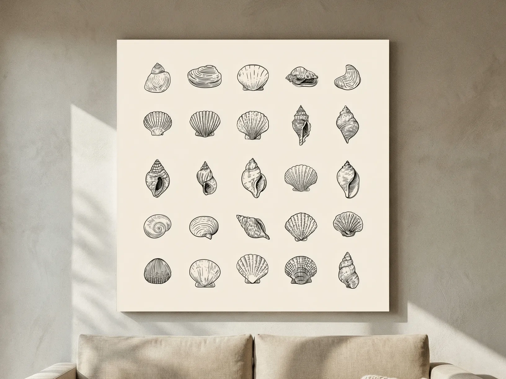 Minimalist Seashell Collection - Vector Ocean Wall Art