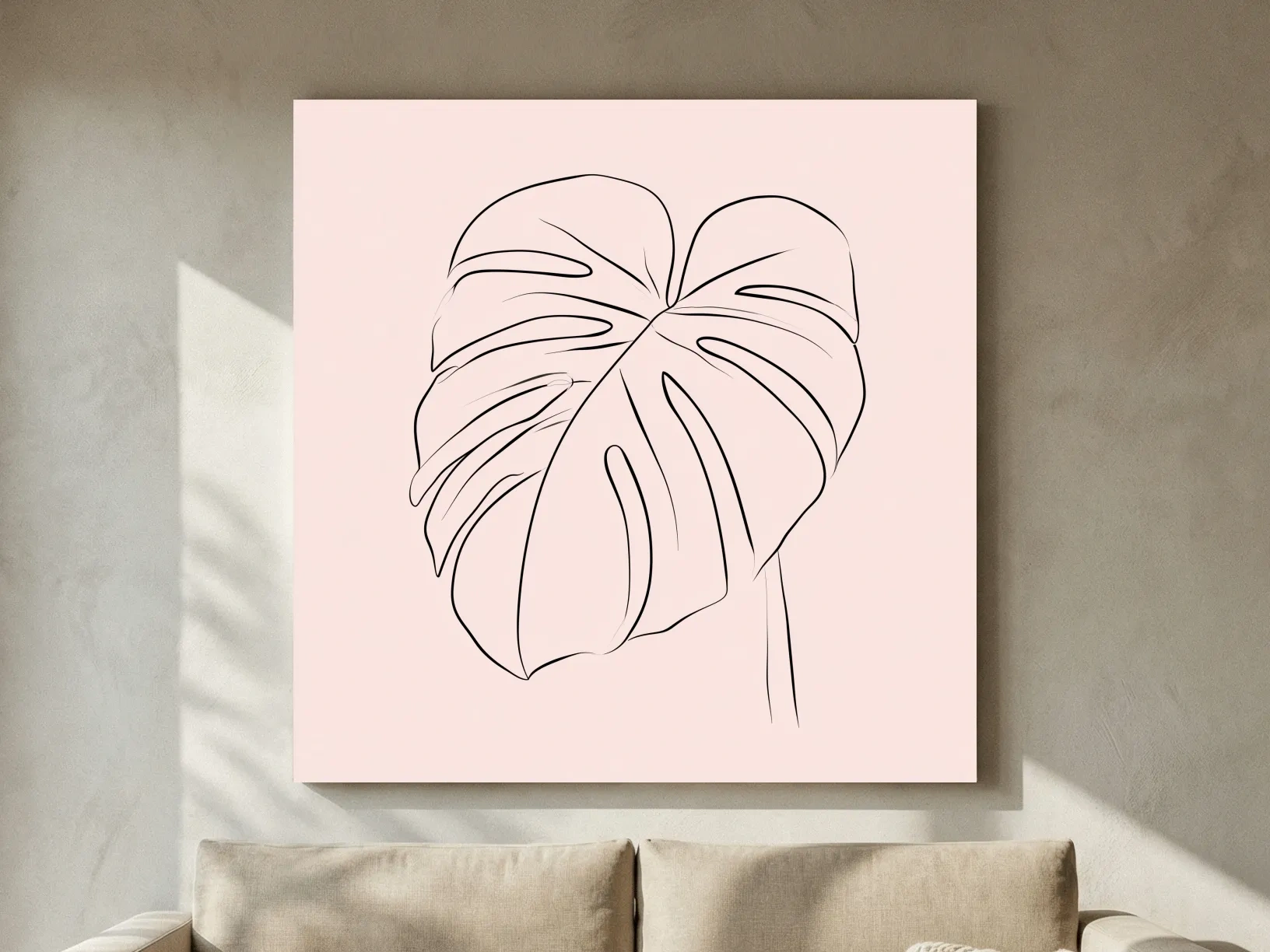 Minimalist Monstera Leaf Vector - Boho Botanical Wall Art