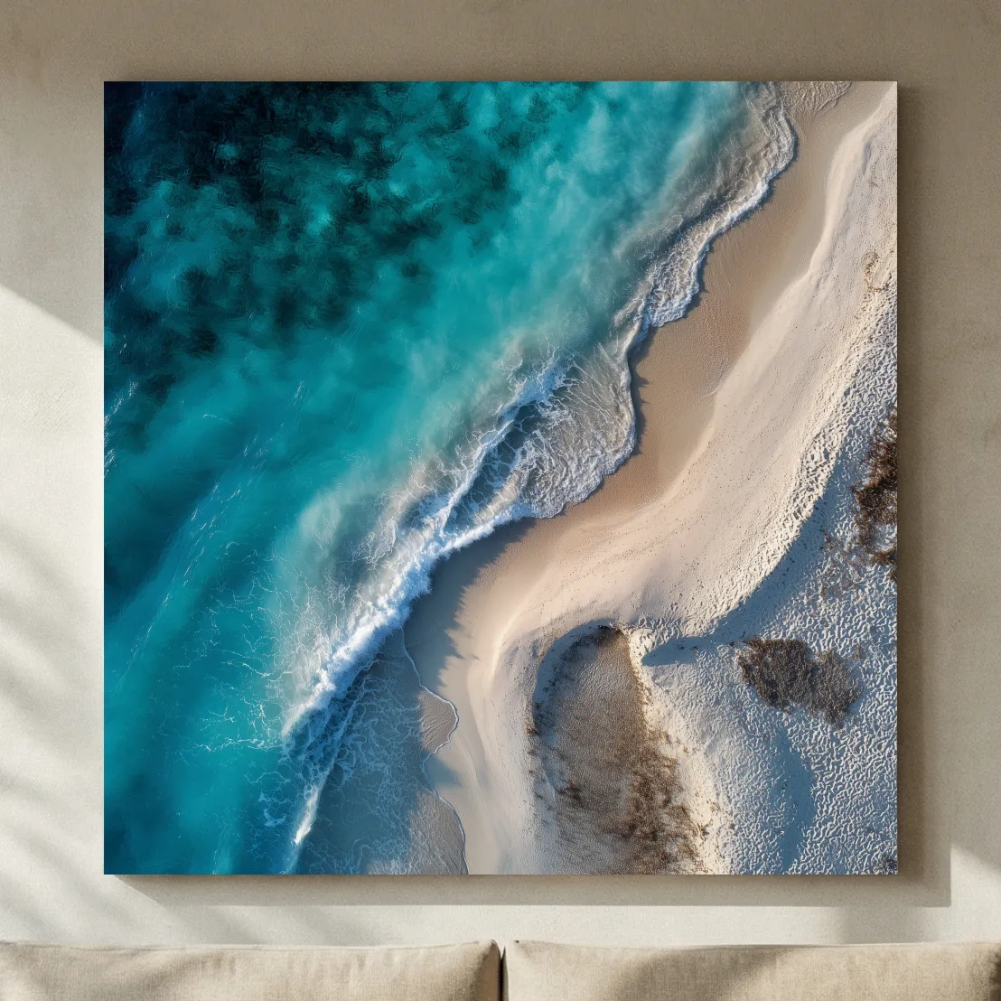 Aerial Tropical Shoreline Photo - Coastal Wall Art