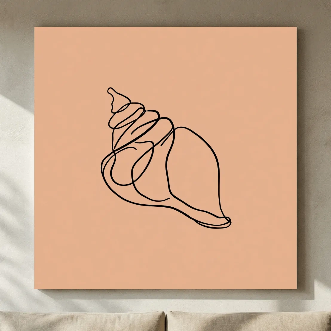 Minimalist Seashell Line Illustration - Boho Coastal Wall Art