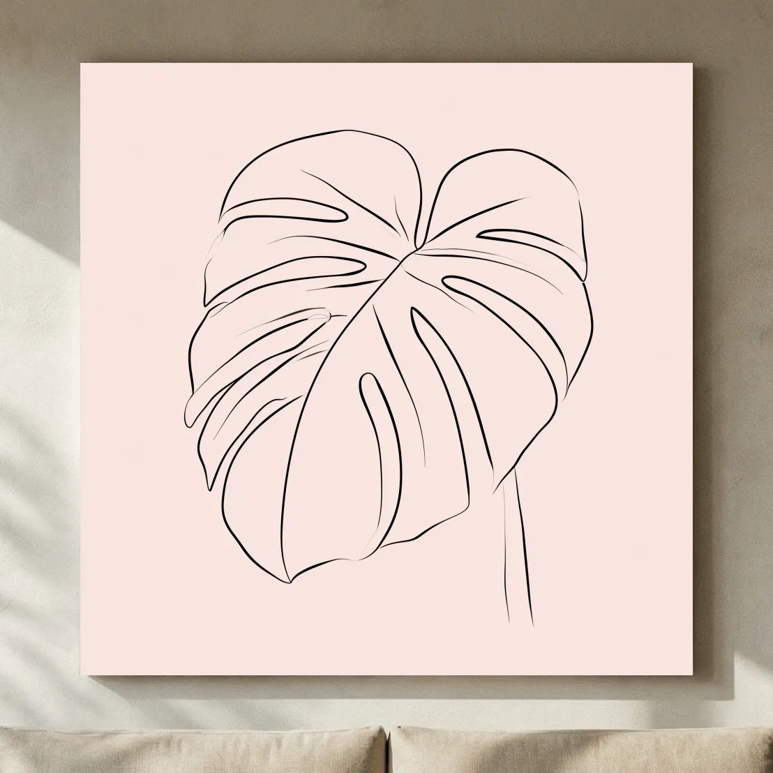 Minimalist Monstera Leaf Vector - Boho Botanical Wall Art