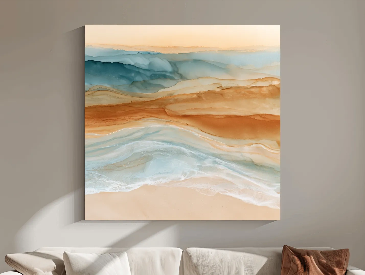 Abstract Watercolour Beach Landscape - Boho Coastal Wall Art