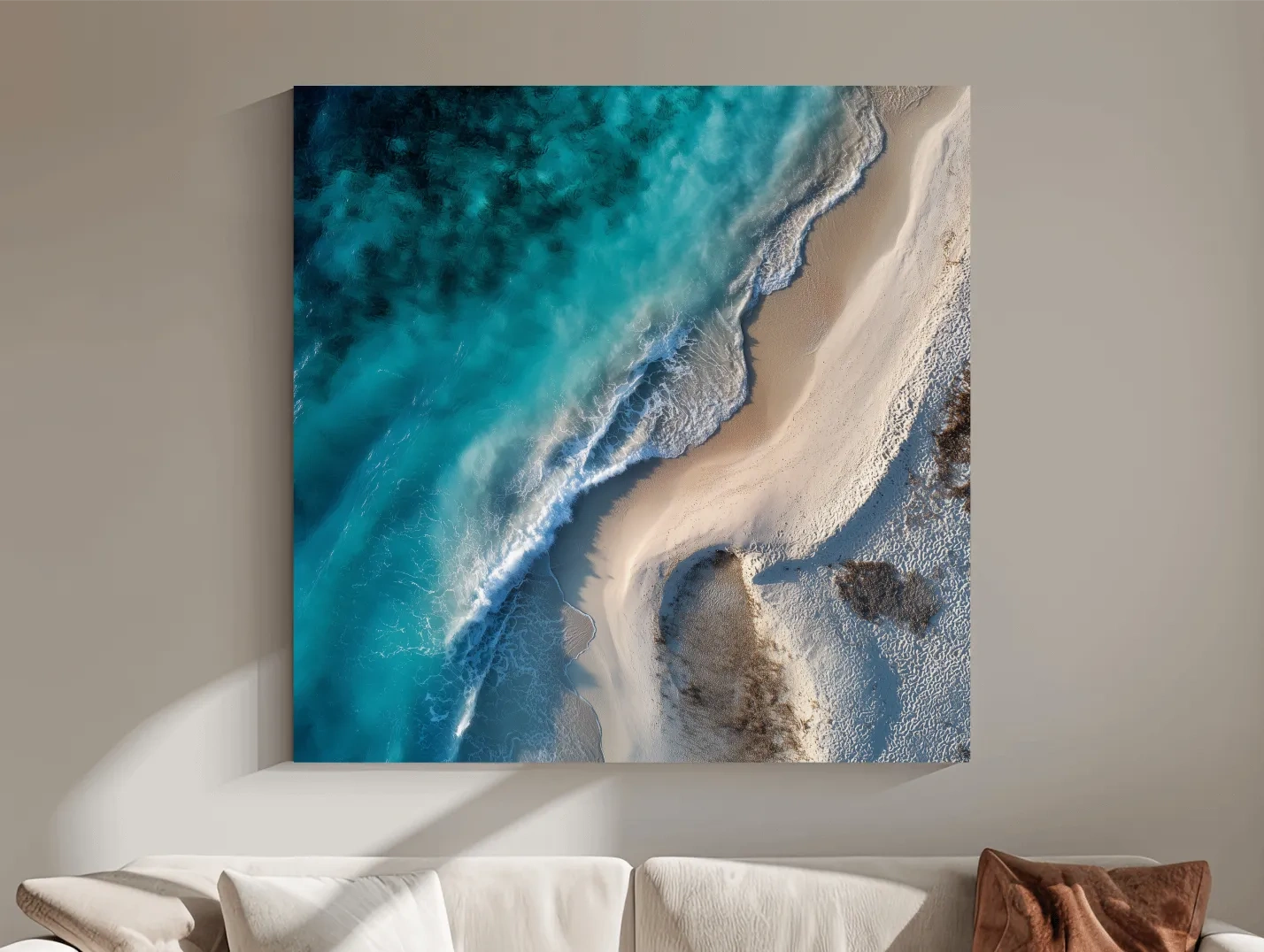 Aerial Tropical Shoreline Photo - Coastal Wall Art