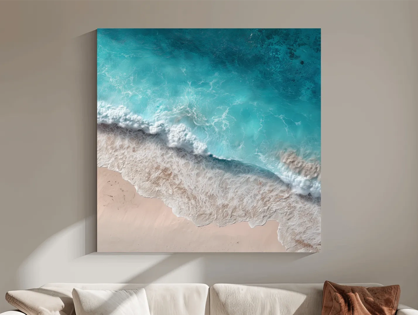 Tropical Aerial Shorebreak Waves - Minimal Coastal Photography Wall Art