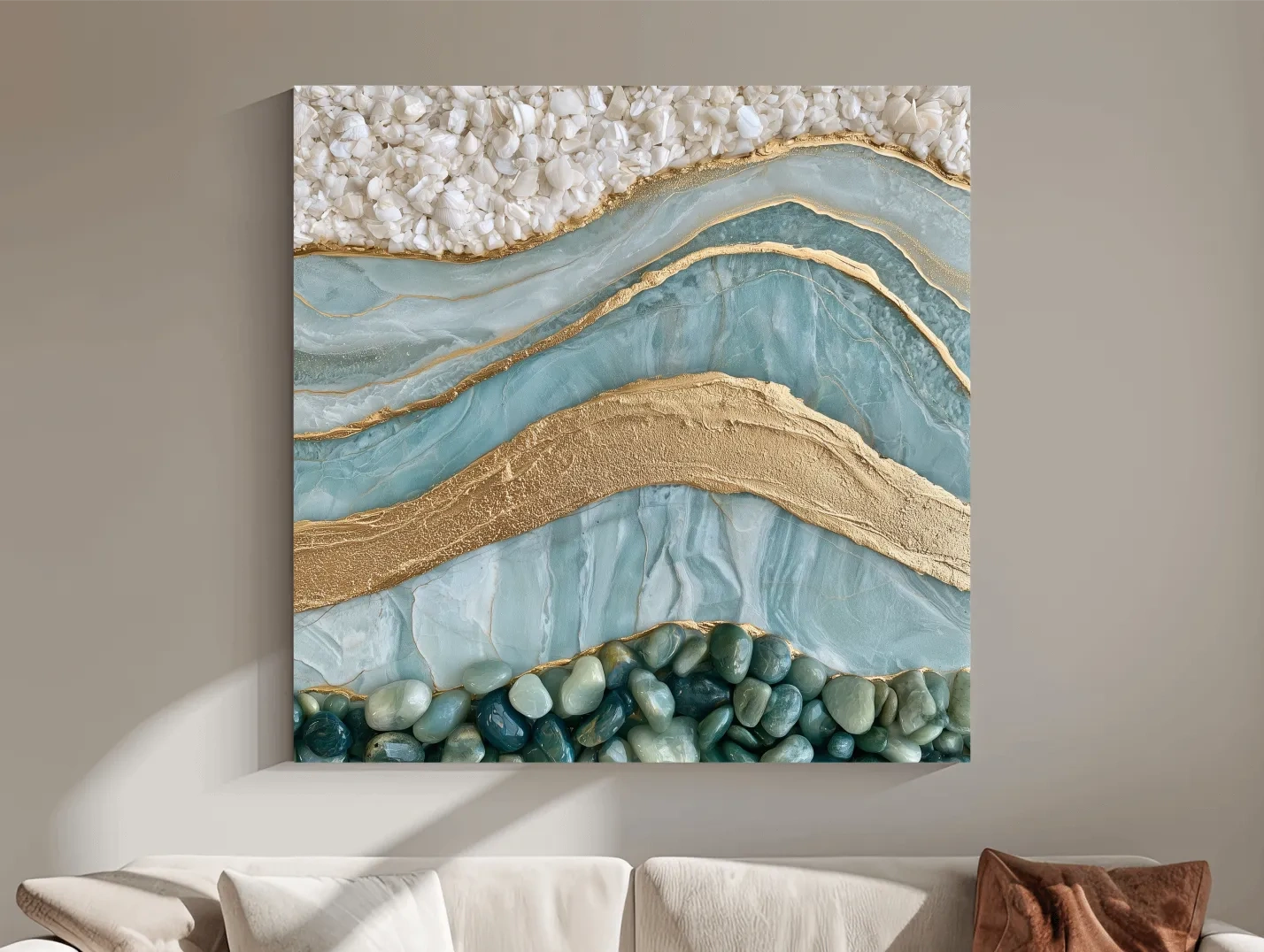 Sea Glass Pebble And Stone Strata - Abstract Natural Elements Wall Art