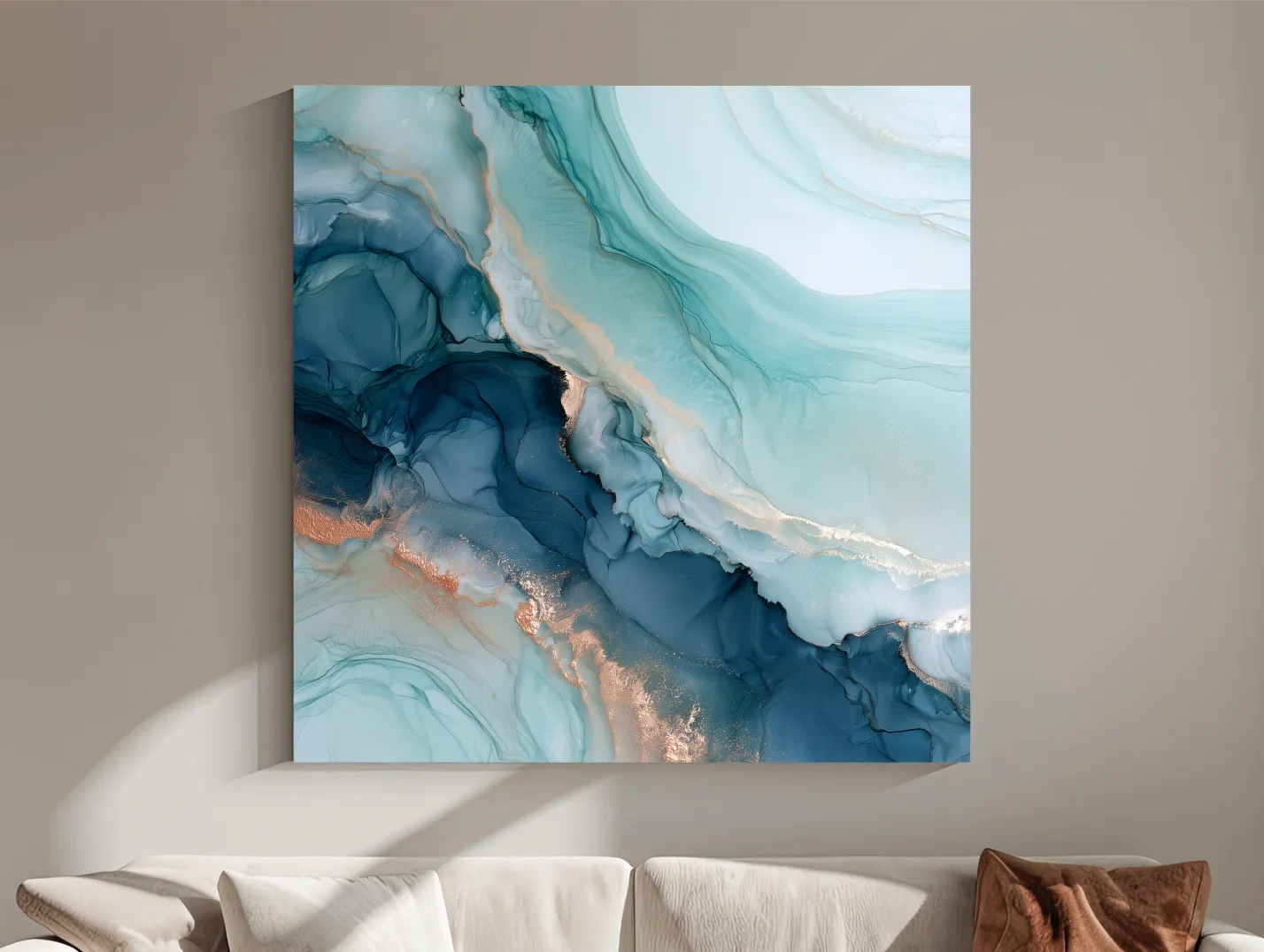 Abstract Agate Flow Design - Natural Mineral Wall Art