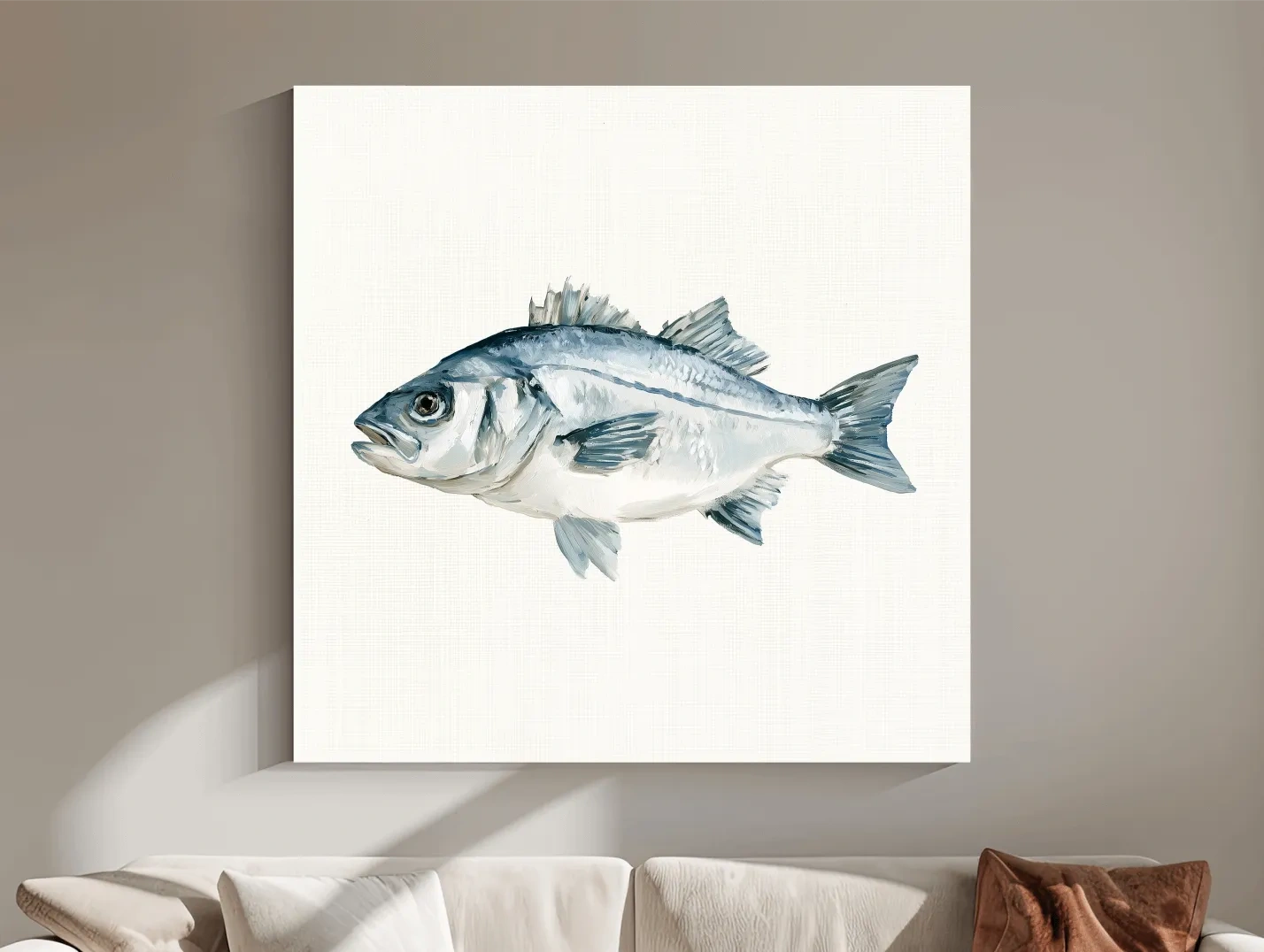 Hamptons Coastal Fish Watercolour - Minimalist Marine Life Wall Art