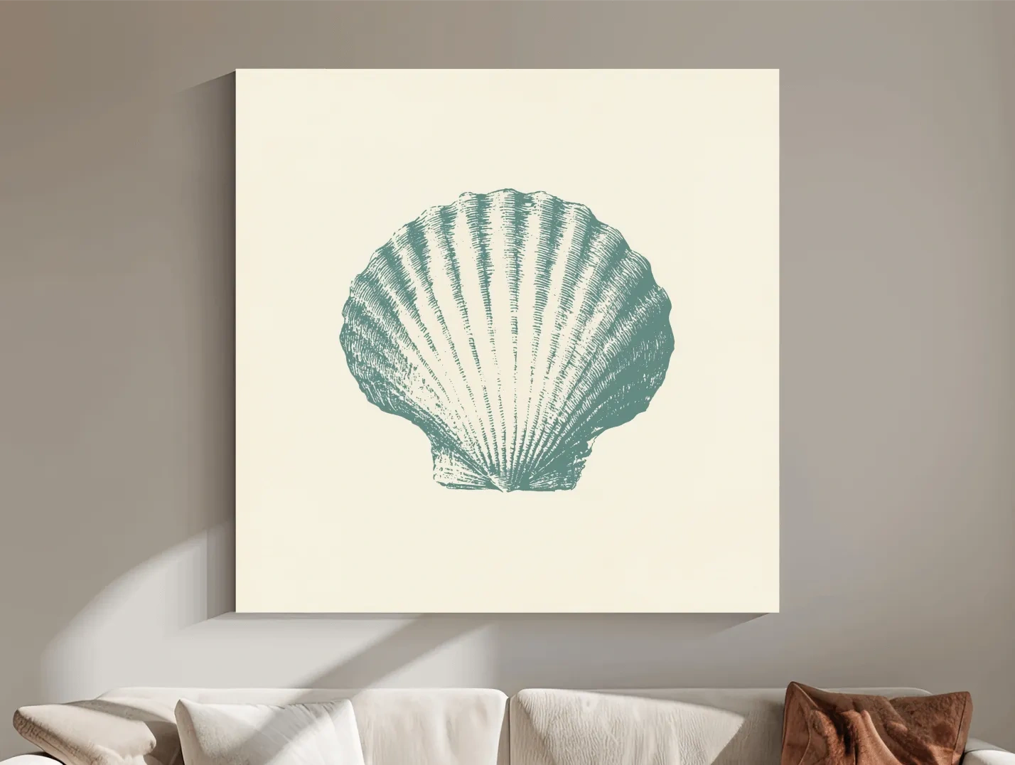 Hamptons Scallop Shell Illustration - Minimalist Coastal Wall Art