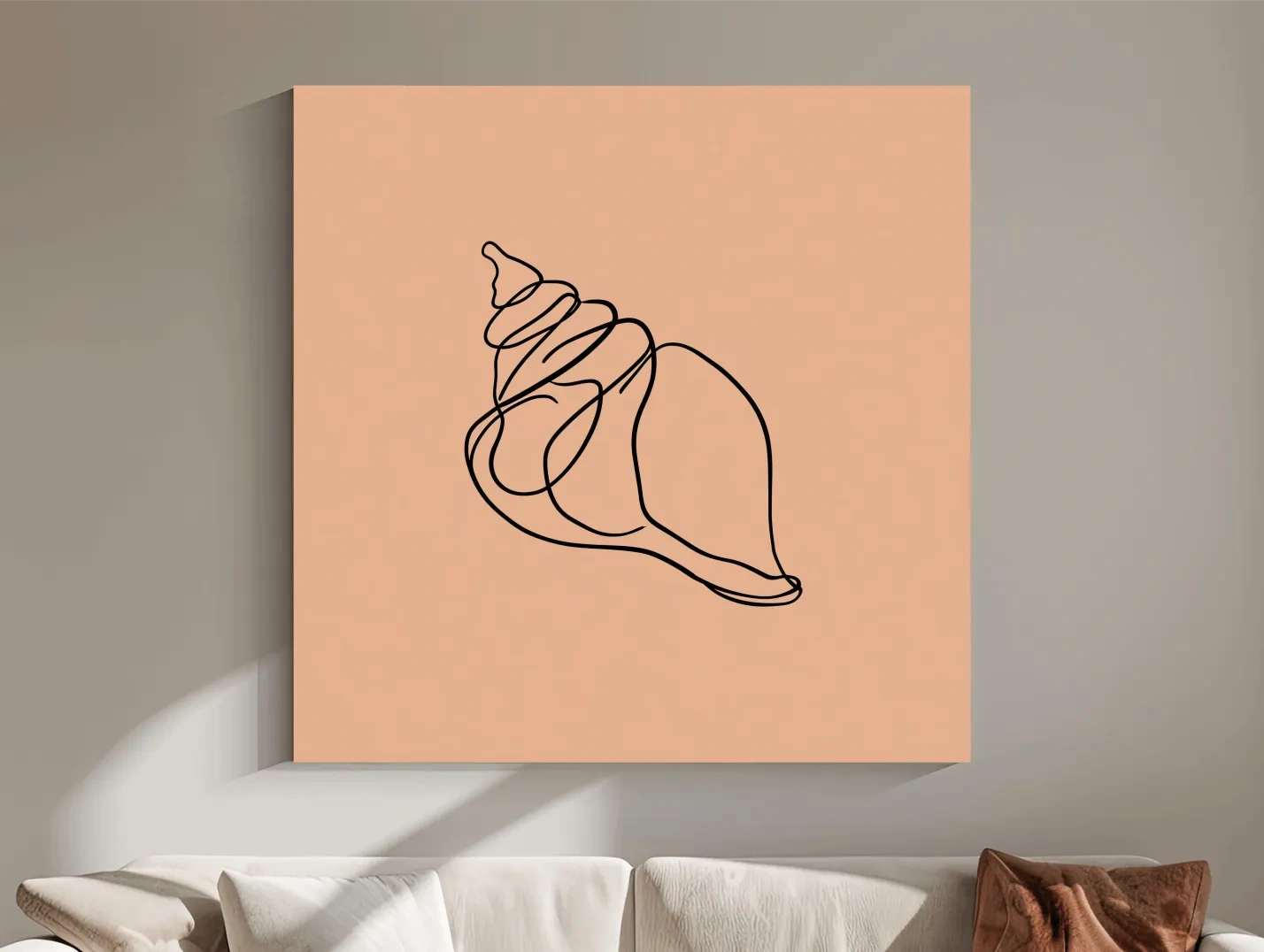 Minimalist Seashell Line Illustration - Boho Coastal Wall Art