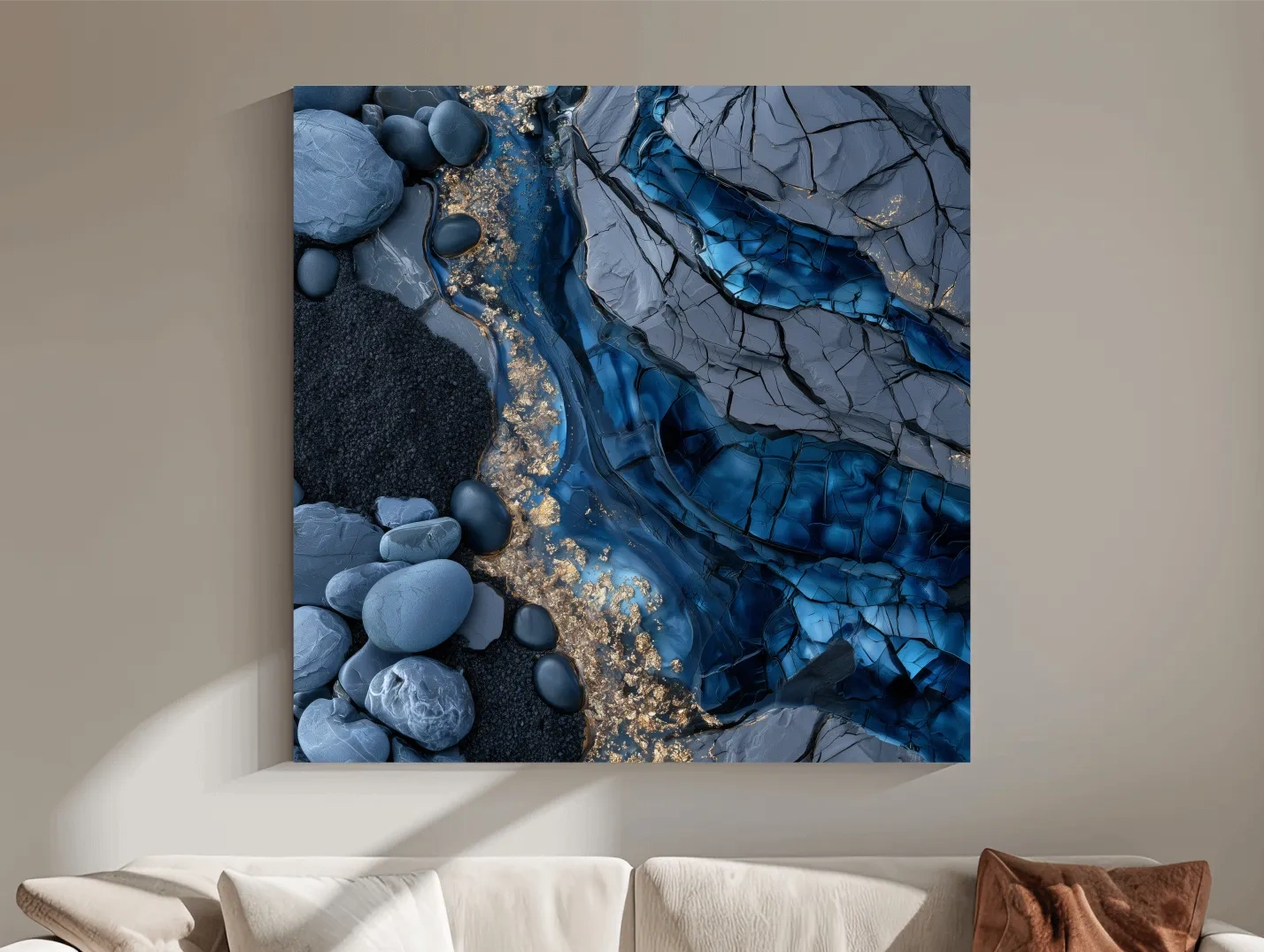 Agate Geode Pebble Strata Design - Abstract Natural Stone Wall Art
