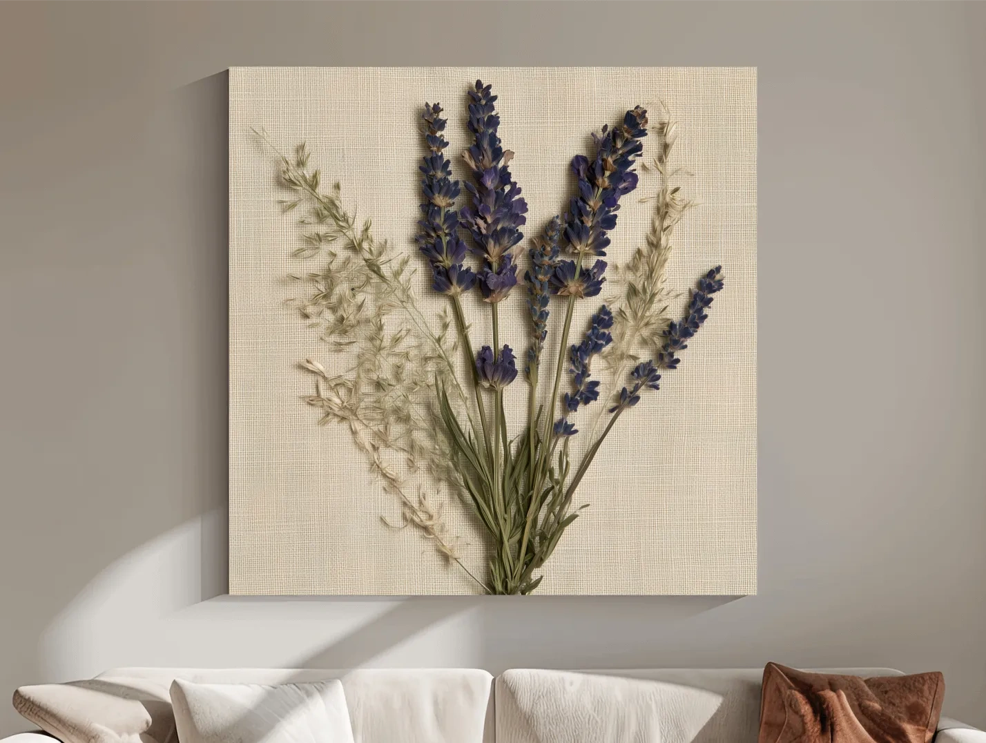 Pressed Coastal Lavender Florals - Minimalist Photographic Botanical Wall Art