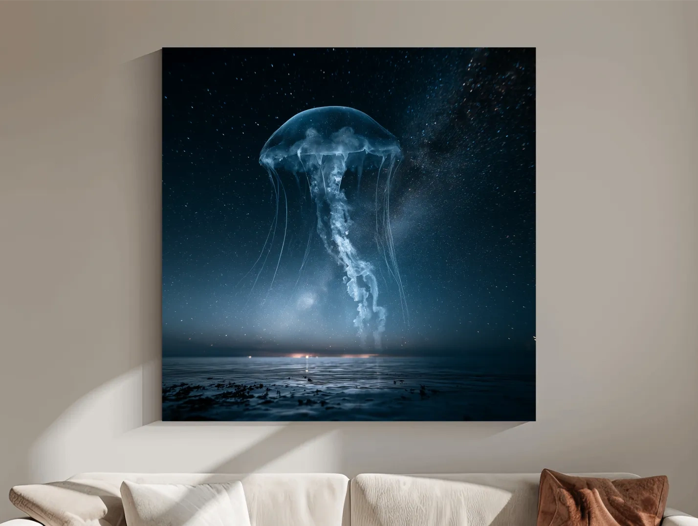Surreal Jellyfish Double Exposure - Photographic Marine Life Wall Art